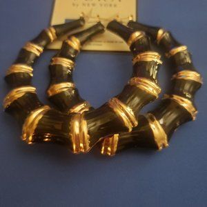 Black and Gold bamboo earrings